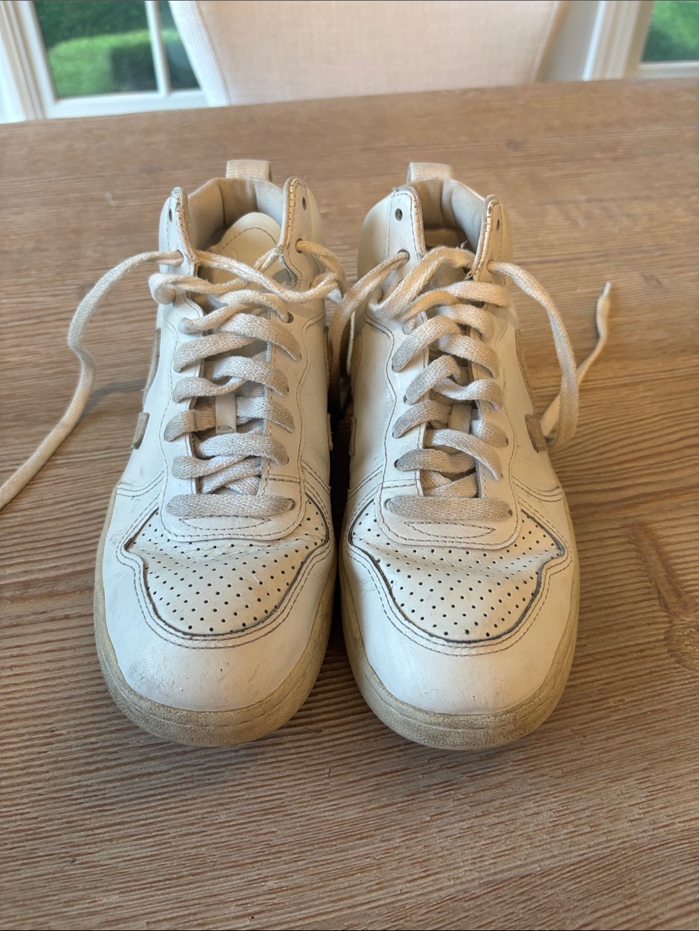 Veja Off-White Leather High-Top Sneakers